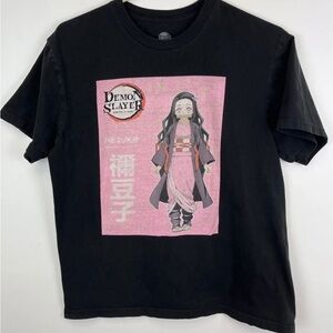 Demon Slayer Anime Manga Black T-shirt Kimetso No Yaiba Sz Medium Fits Short